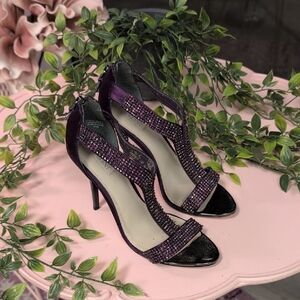 Glint Purple Rhinestone Heels